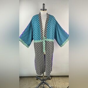 💚 3372. Multi Color Tie Front Kimono